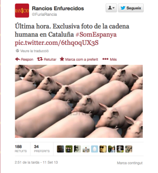 Espanya mostra el seu odi contra Catalunya a Twitter