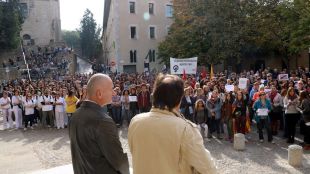 Un miler d'estudiants demanen l'alliberament dels presos polítics en una marxa pel centre de Girona