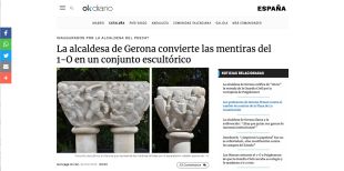 Ridícul del diari d'Eduardo Inda que publica unes falses escultures sobre l'1-O a Girona