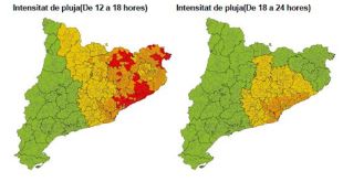 Protecció Civil alerta de pluges intenses per aquesta tarda a la província de Girona