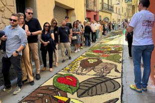Arbúcies desvetlla els tres carrers guanyadors del concurs de catifes florals