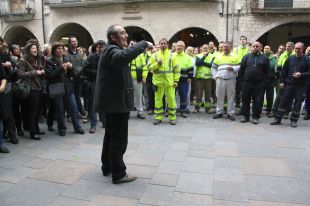Treballadors de l'Ajuntament de Girona es concentren contra les retallades al personal