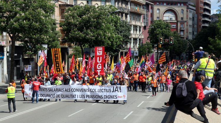 La manifestació d'aquest Primer de Maig del 2017 a Girona