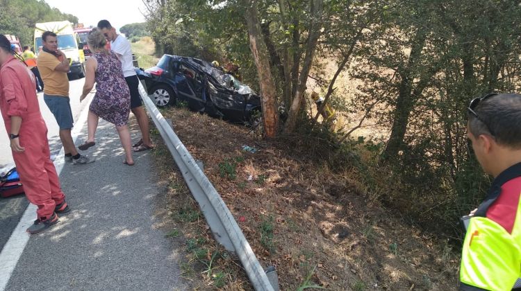 El vehicle accidentat. Marc Sureda - Elpolltv.cat