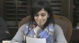 Sílvia Orriols durant la seva intervenció