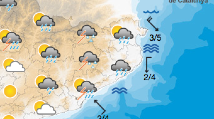 Previsió per aquest diumenge a la tarda © Meteo.cat