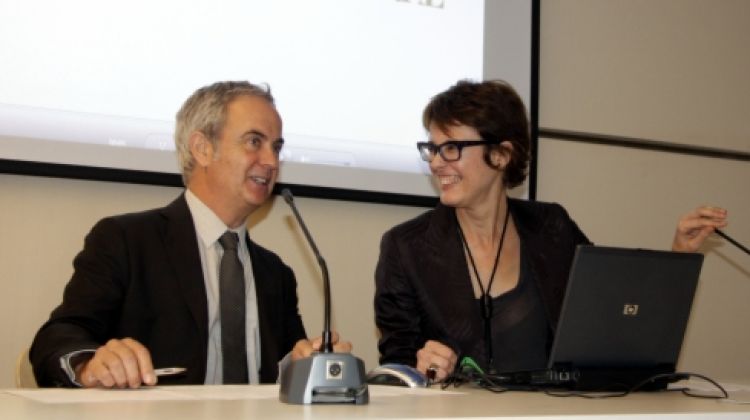 Montse Aguer, directora del Centre d'Estudis Dalinians, i Lluís Peñuelas, secretari general de la Fundació © ACN
