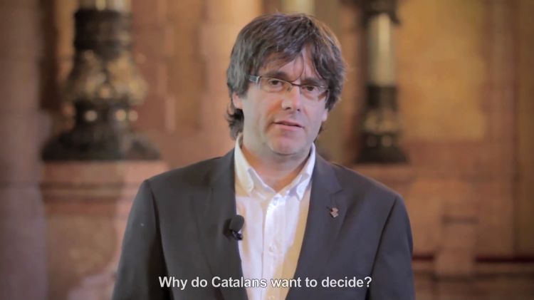 Fotograma del vídeo on apareix la intervenció de l'alcalde de Girona