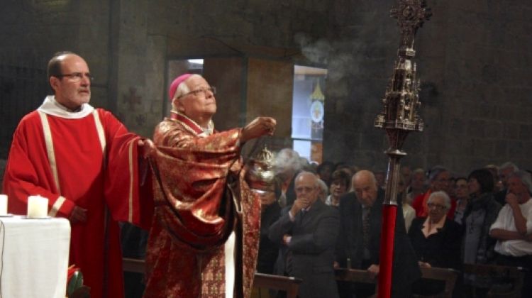 El bisbe de Girona, Francesc Pardo, a la missa de Sant Narcís celebrada avui © ACN