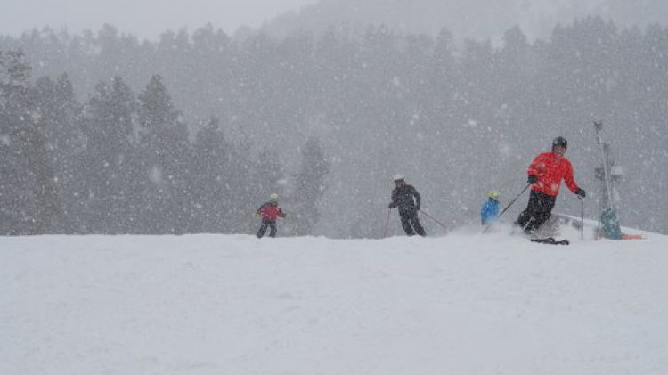 Diversos esquiadors aquest matí a La Masella