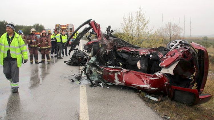 El vehicle on han mort els cinc joves francesos © ACN