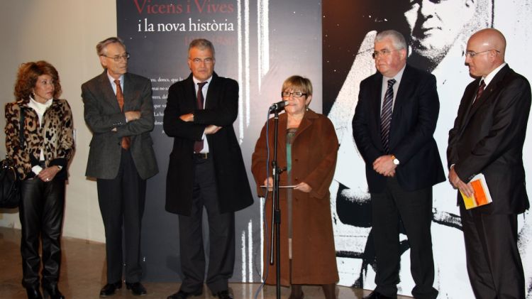 Moment de la presentació de l'exposició 'Jaume Vicens i Vives i la nova història' al Museu d'Història de Catalunya © ACN