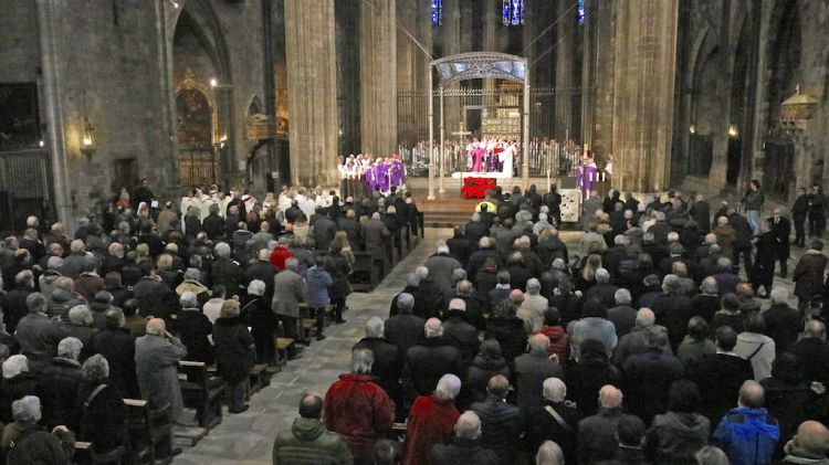 Missa exequial en record del bisbe emèrit Jaume Camprodon que s'ha celebrat avui © ACN