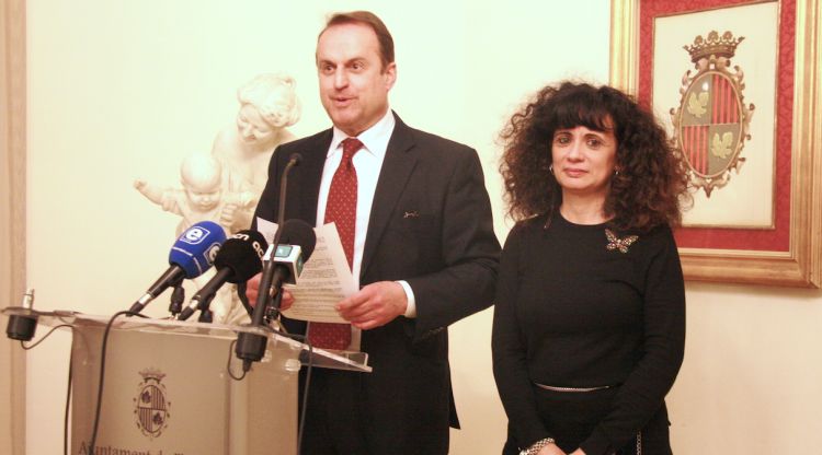 Manuel Toro i Núria Galimany en la roda de premsa de l'1 de febrer. ACN