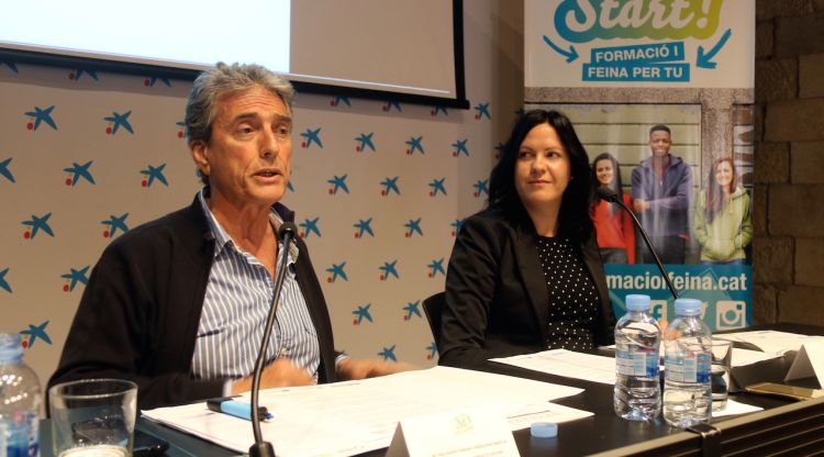 El president de la Fundació Oscobe, Salvador Ferran, i la directora del CNO de Girona, Ada Colomer. ACN