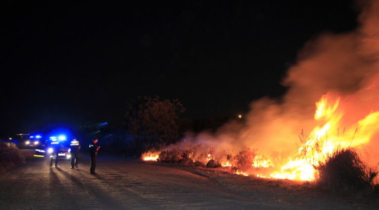 Incendi de matolls durant la revetlla de l'any passat a Blanes. Aj. de Blanes