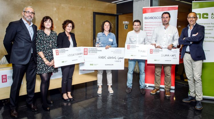 Foto de família de la guanyadora de la Vuitena Mostra d'Emprenedors de Girona