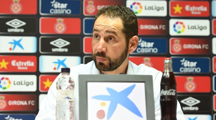 Machín durant la roda de premsa. Girona FC