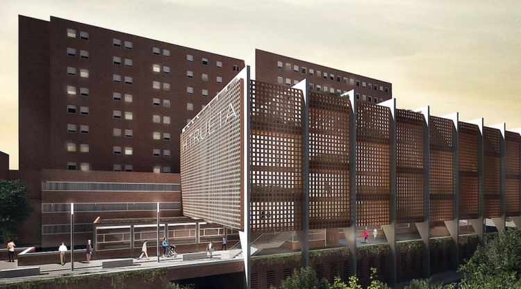 Imatge virtual del nou edifici annex que es vol fer a l'hospital Josep Trueta de Girona