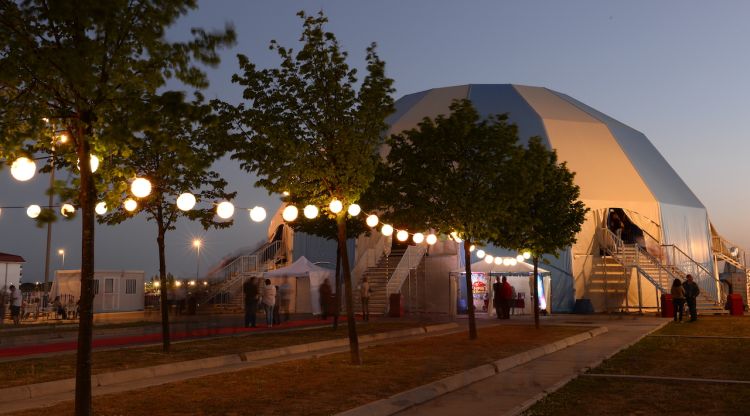 La carpa iglú impulsada de manera permanent a Girona per la Circus Arts Foundation. ACN