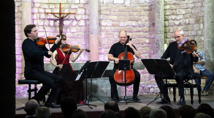El Quartet Casals tocant  a la Schubertíada de Vilabertran aquest agost passat. ACN