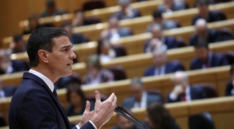 El president espanyol, Pedro Sánchez, al Senat, el 18 de desembre del 2018. ACN