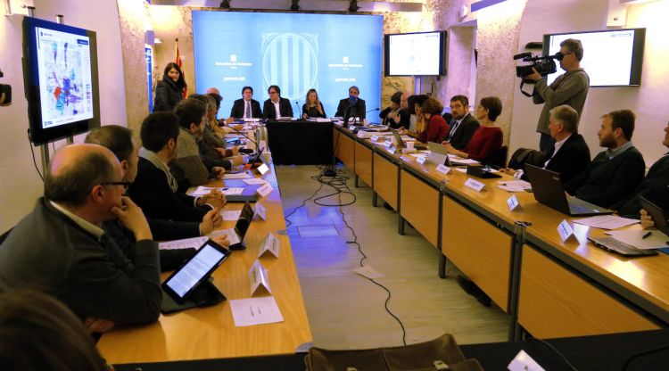 Un moment de la reunió de la Comissió territorial d'urbanisme de Girona. ACN