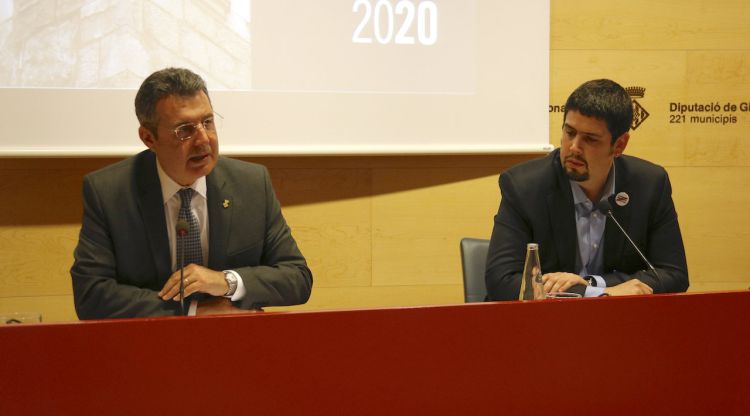 El president de la Diputació de Girona, Miquel Noguer, i el vicepresident, Pau Presas. ACN