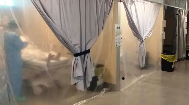 Els boxes amb pacients malalts de coronavirus a l'Hospital de Figueres