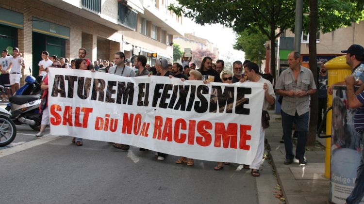 A la manifestació antiracista del dissabte hi van participar 200 persones © ACN