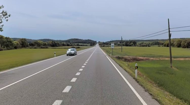 Tram de l'N-II a Bàscara que serà objecte de millora