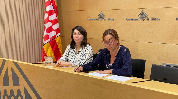 Beatriz Esporrín i Sílvia Paneque, avui a l'Ajuntament de Girona