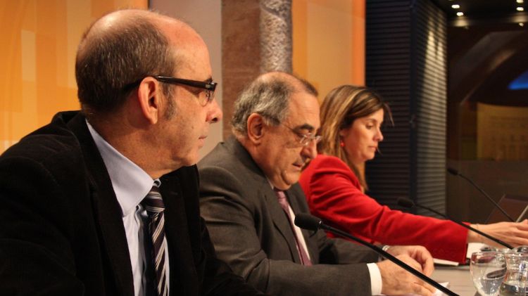 Baltasar, Nadal i Masip, en un moment de la roda de premsa posterior a la reunió del Consell de Govern © ACN