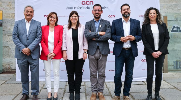 Els candidats a l'alcaldia de Girona, moments abans del debat. ACN