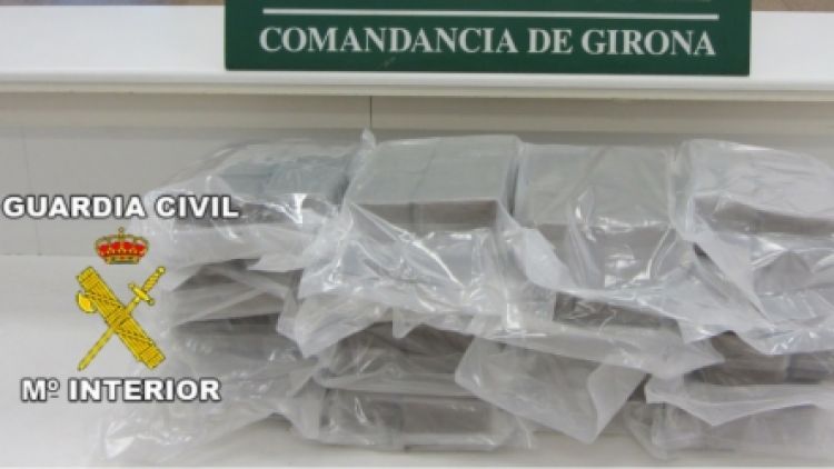 La droga comissada per la Guàrdia Civil aquest dijous a la Jonquera en un control rutinari © ACN
