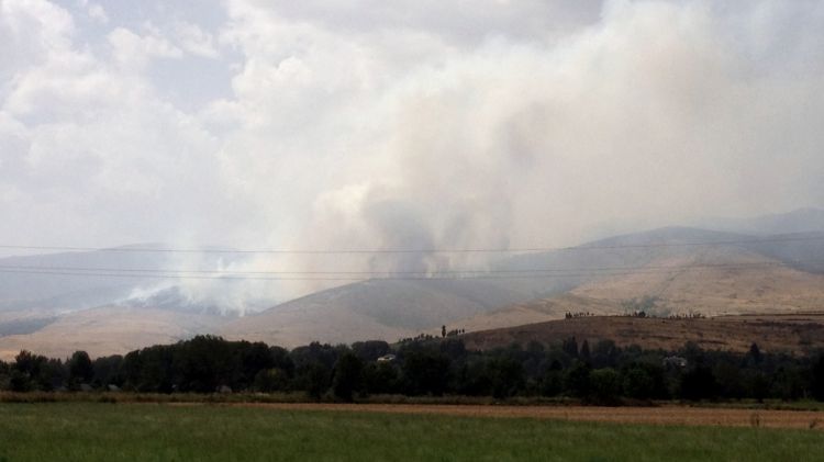 La columna de fum de l'incendi entre Ger i Meranges, a la Cerdanya © ACN