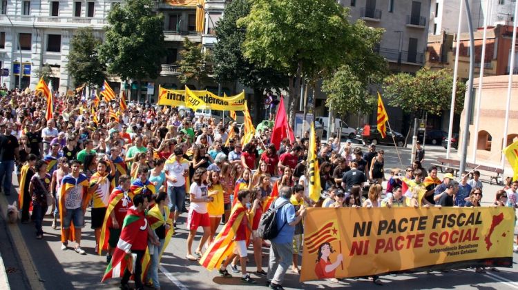 La manifestació independentista d'aquesta Diada a Girona ha estat la més multitudinària dels darrers anys © ACN