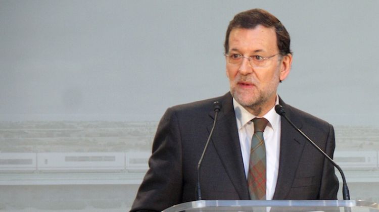 El president del govern estatal, Mariano Rajoy, aquest matí a Girona © ACN