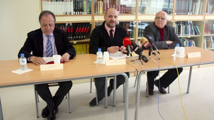 D'esquerra a dreta: Joan Giraut, Albert Bayot i  Josep Llensa © ACN