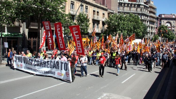 La manifestació d'aquest Primer de Maig a Girona © ACN