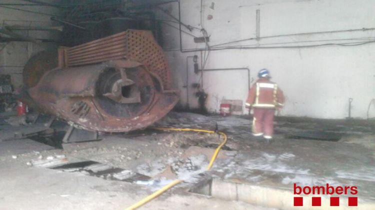 El dipòsit de fuel afectat a la plata soterrània de la fàbrica © ACN