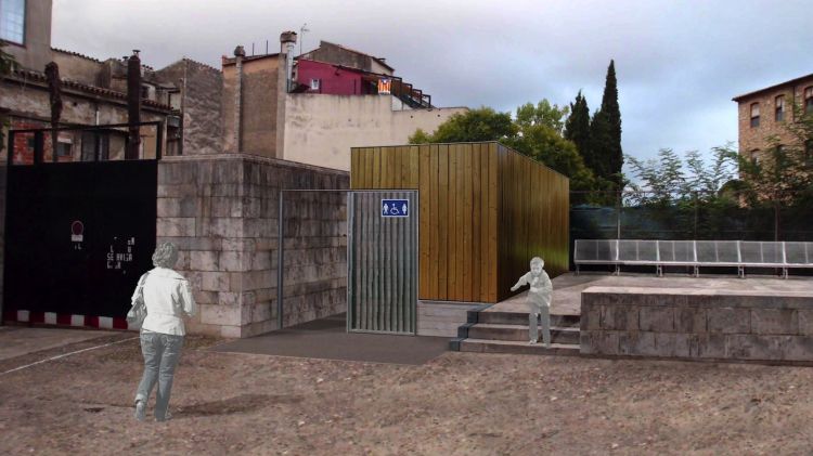 Imatge virtual dels futurs lavabos que s'instal·laran a la plaça Sant Domènec © ACN
