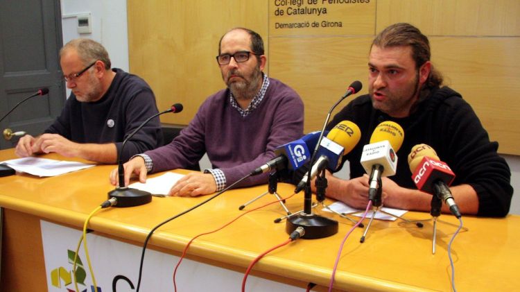 D'esquerra a dreta, Josep Canal, Miquel Llop i Xavier Villarreal © ACN